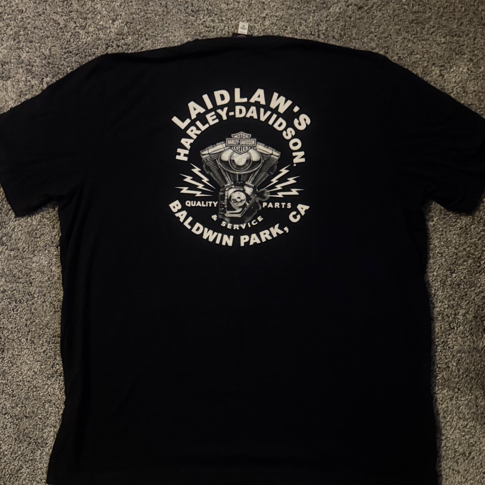 Harley-Davidson Black Tee with White Graphic